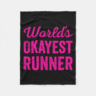 Worlds Okayest Runner Funny Sarcastic Running Srts Fleece Blanket