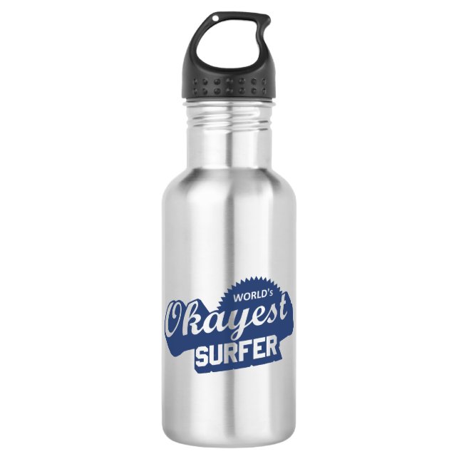 Worlds Okayest Surfer 532 Ml Water Bottle (Front)