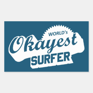 Worlds Okayest Surfer Sticker