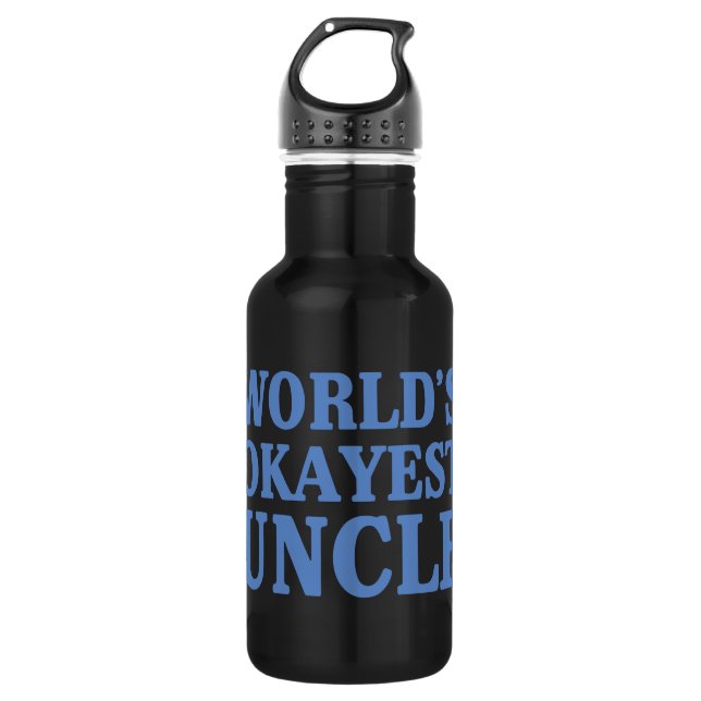 World's Okayest Uncle 532 Ml Water Bottle (Front)