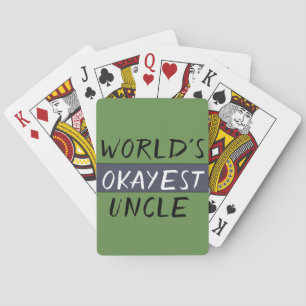 World's Okayest Uncle Funny Playing Cards