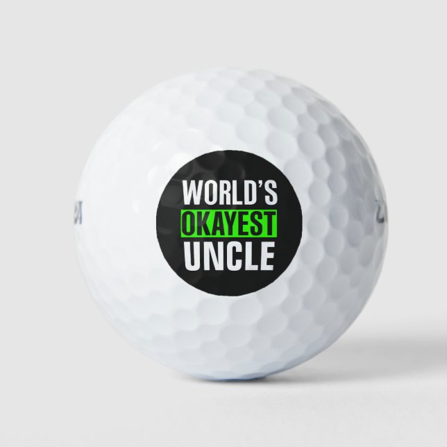 World's Okayest Uncle Golf Balls (Front)