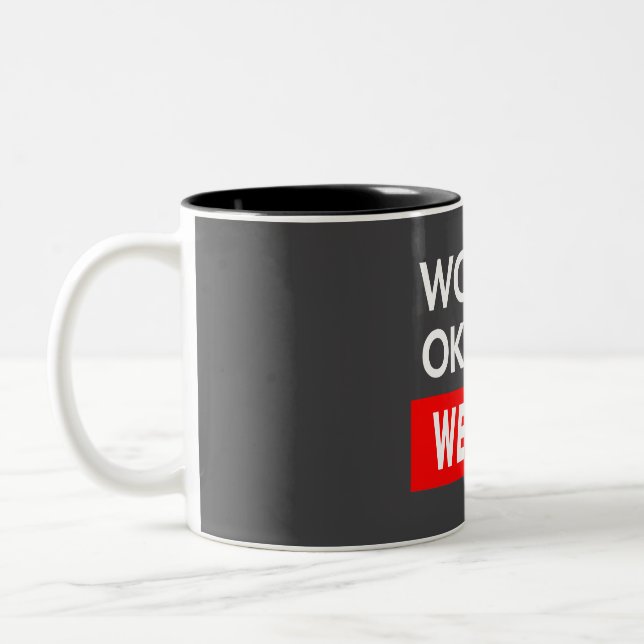 Worlds okayest Webster Two-Tone Coffee Mug (Left)