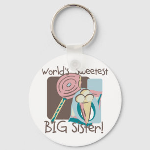 World's Sweetest Big Sister Keychain