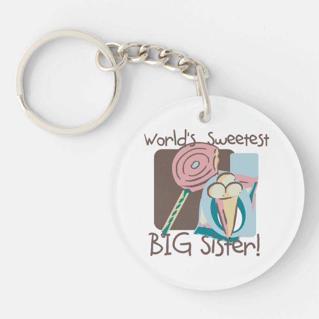 World's Sweetest Big Sister Keychain (Front)