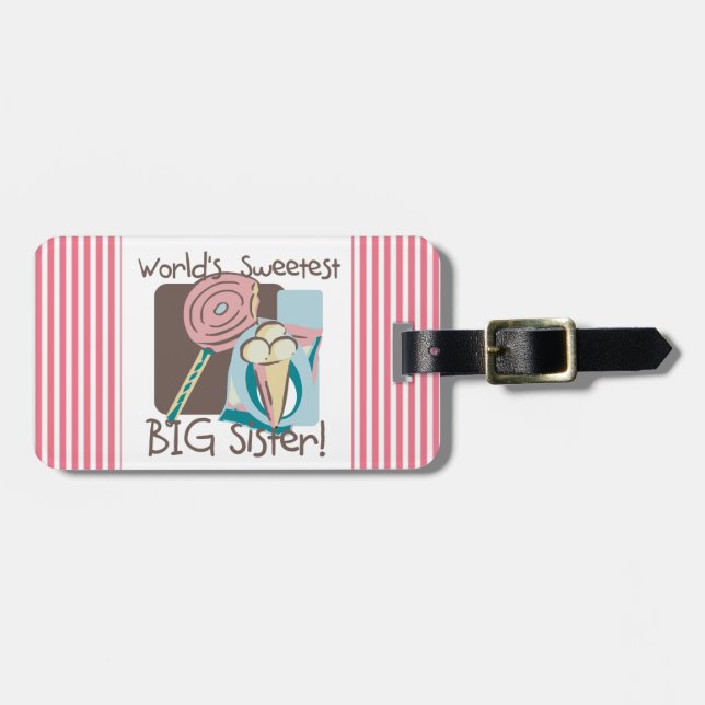 World's Sweetest Big Sister Luggage Tag (Front Horizontal)