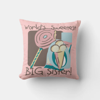 World's Sweetest Big Sister Throw Pillow