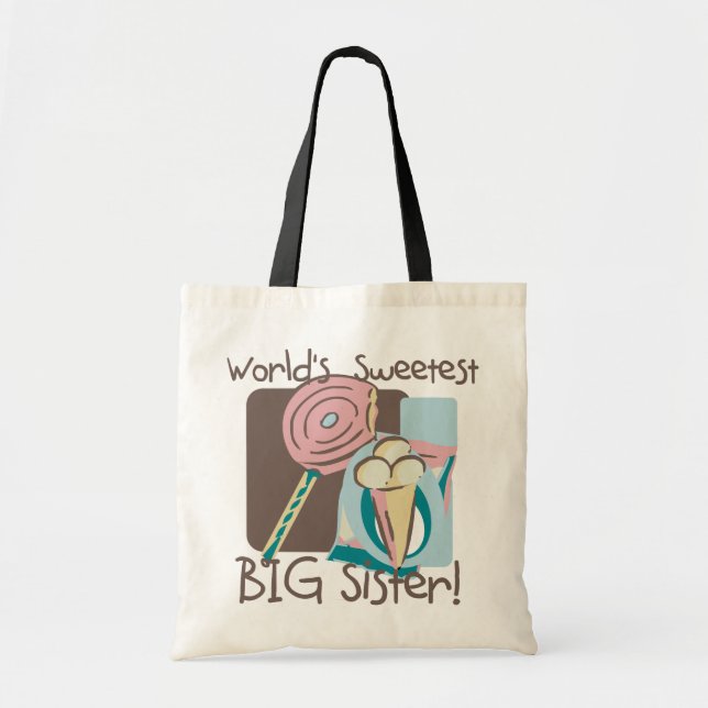 World's Sweetest Big Sister Tote Bag (Front)