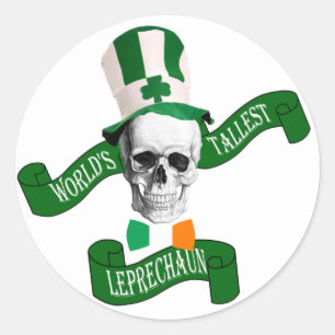 World's tallest leprechaun classic round sticker