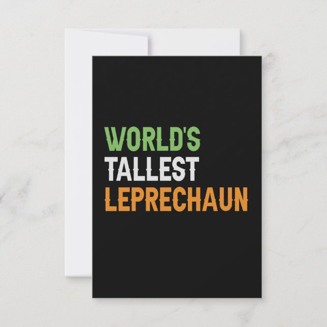 World's Tallest Leprechaun Funny Irish St Patrick  Thank You Card (Front)