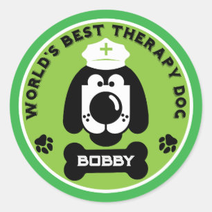 World's Therapy Helper Dog Classic Round Sticker