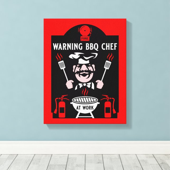 World's Worst BBQ Cook Canvas Print (Insitu(Wood Floor))