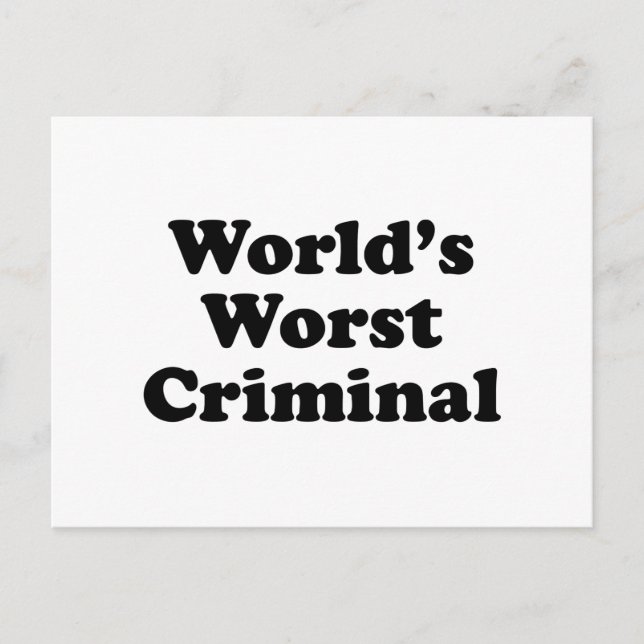 World's Worst Criminal Postcard (Front)