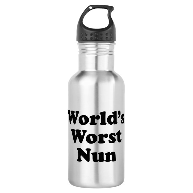 World's Worst Nun 532 Ml Water Bottle (Front)