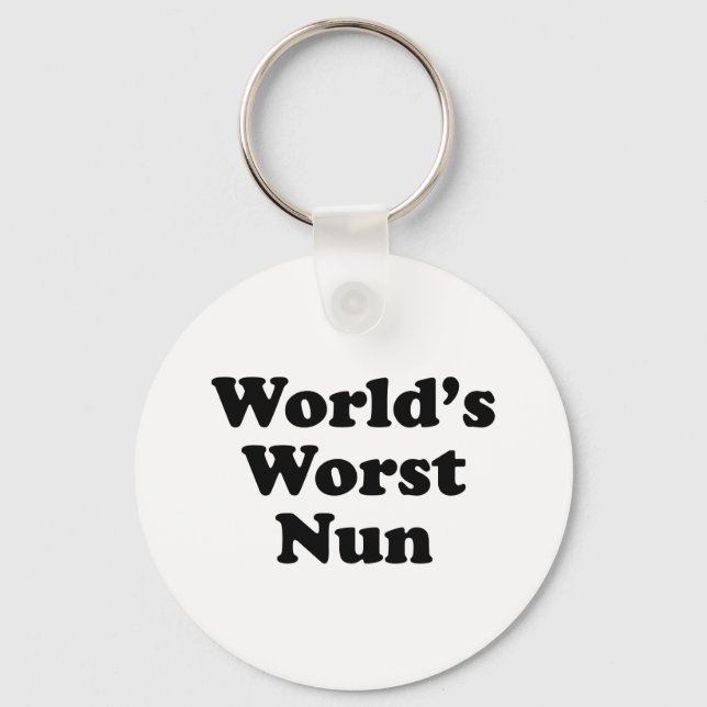 World's Worst Nun Keychain (Front)