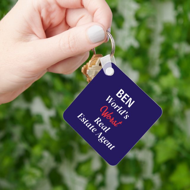 World's Worst Real Estate Agent Funny Custom Keychain (Hand)
