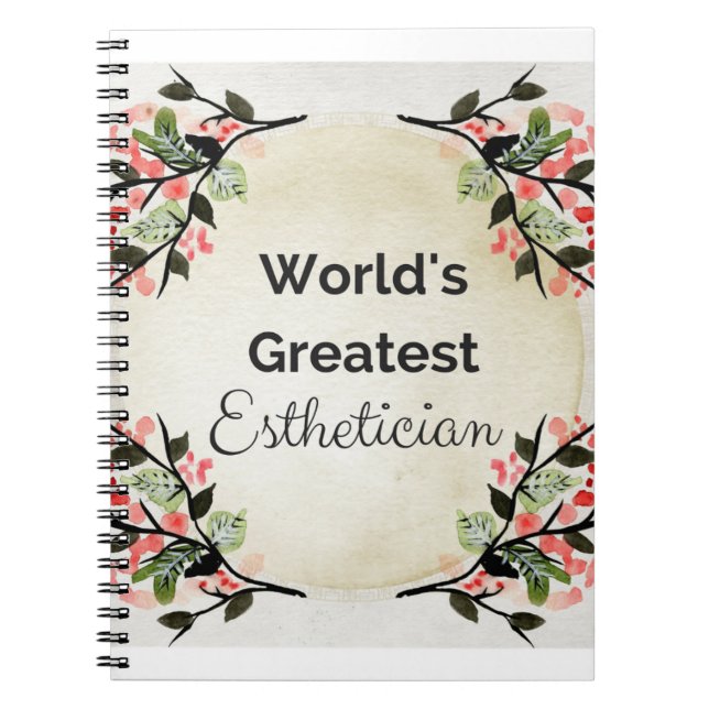 World'sGreatest Esthetician Notebook (Front)