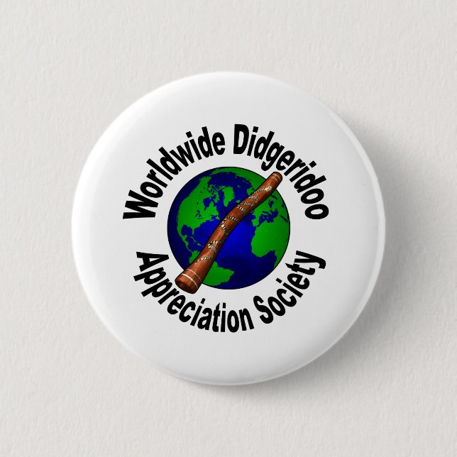 Worldwide Didgeridoo Appreciation Society 2 Inch Round Button (Front)