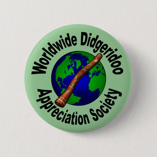 Worldwide Didgeridoo Appreciation Society 2 Inch Round Button (Front)