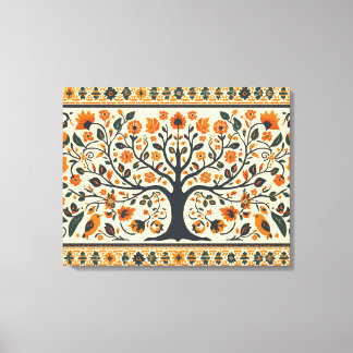 WorldWide Famous Madhubani Art Canvas Print