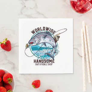 Worldwide Handsome Bait and Tackle Shop Napkin