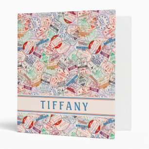 Worldwide Travel Labels All Over Pattern Binder