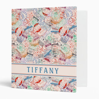 Worldwide Travel Labels All Over Pattern Binder