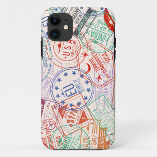 Worldwide Travel Labels All Over Pattern iPhone 11 Case