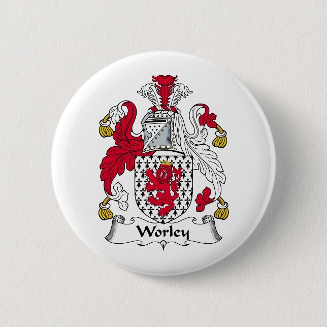Worley Family Crest 2 Inch Round Button (Front)