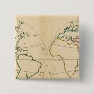Worlp Map with 5 Zones 2 Inch Square Button