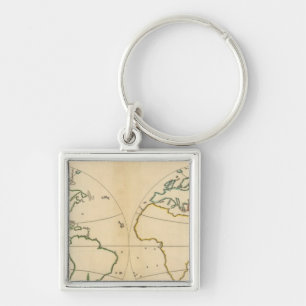 Worlp Map with 5 Zones Keychain