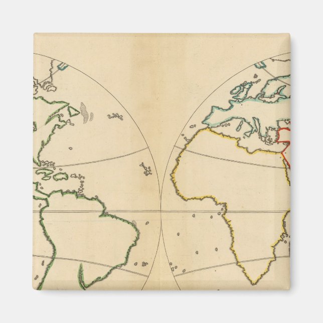 Worlp Map with 5 Zones Magnet (Front)