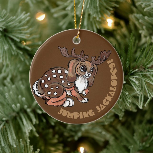 Worlpertinger/Jackalope Believe Ceramic Ornament (Tree)