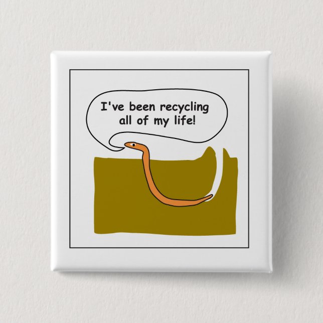 Worm 2 Inch Square Button (Front)