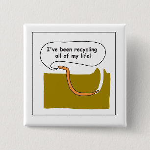 Worm 2 Inch Square Button