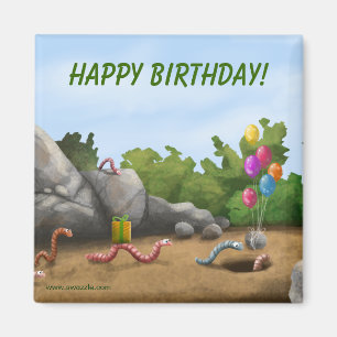 Worm Birthday Magnet