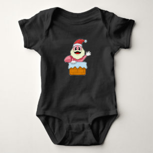Worm Christmas Santa Claus Baby Bodysuit