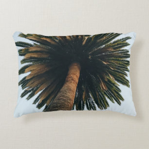 Worm eye photography of palm tree accent pillow