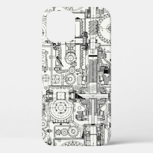 Worm Gears: Seamless Technical Machinery. iPhone 12 Case