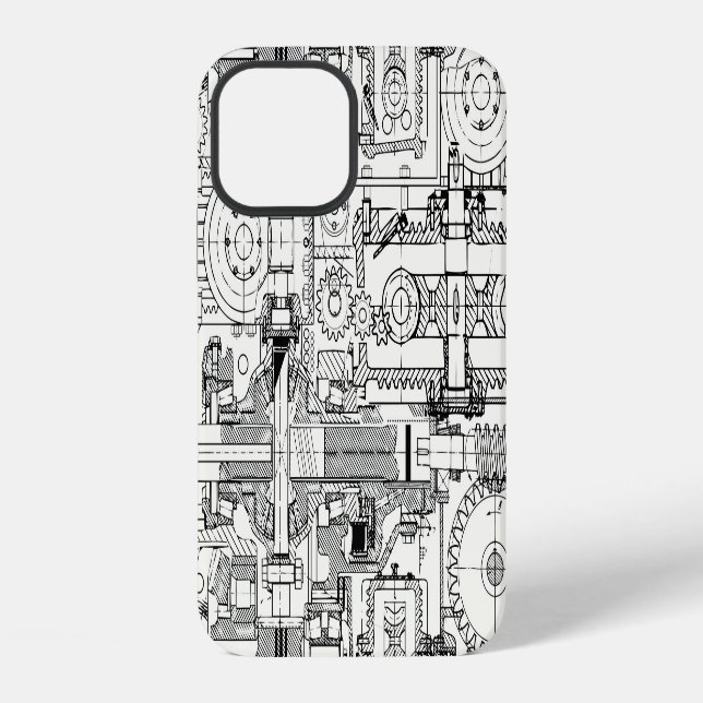 Worm Gears: Seamless Technical Machinery. iPhone Case (Back)