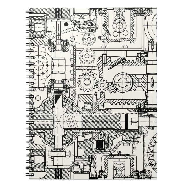 Worm Gears: Seamless Technical Machinery. Notebook (Front)
