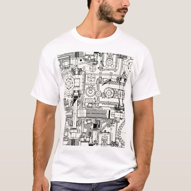 Worm Gears: Seamless Technical Machinery. T-Shirt (Front)