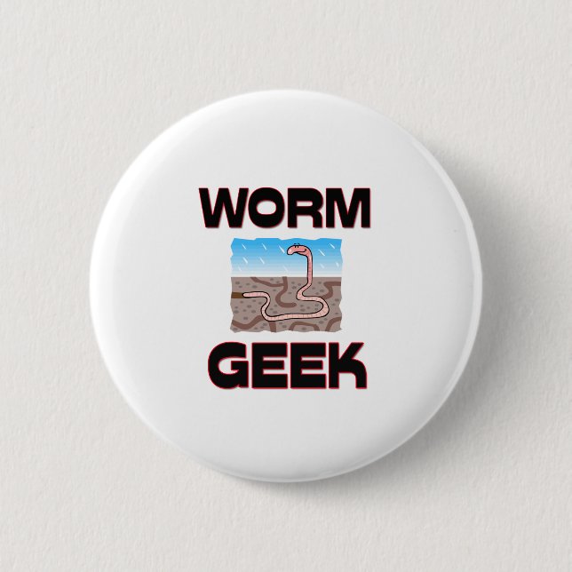 Worm Geek 2 Inch Round Button (Front)