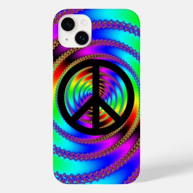Worm Hole with Black Peace Sign Case-Mate iPhone Case (Back)