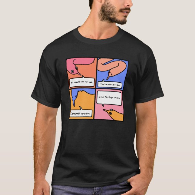 worm on a string says commit arson Essential  T-Shirt (Front)