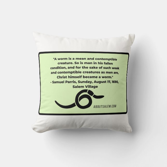 Worm Salem Witch  Throw Pillow (Front)