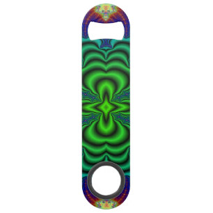 Wormhole Fractal Neon Green Space Tubes Bar Key