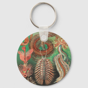 Worms, Annelids Chaetopoda by Ernst Haeckel Keychain