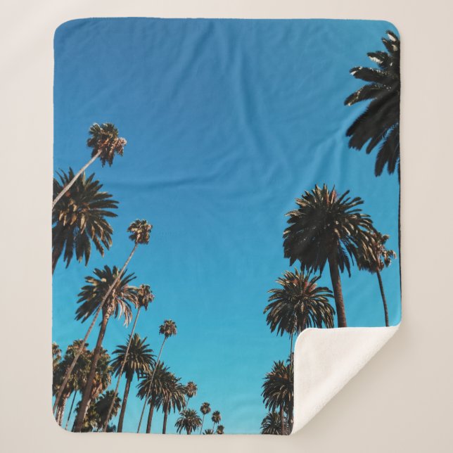 Worm's eye view of trees sherpa blanket (Front)