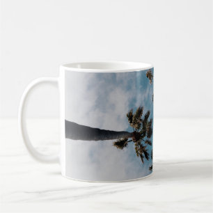 Worms eyeview photography of coconut trees coffee mug